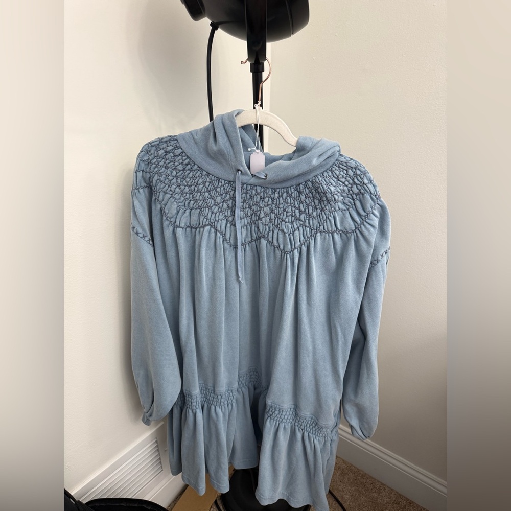 Free People Blue Hooded Dress - Picture 4 of 7